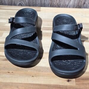 Skechers Foamies Arch Fit Footsteps Pixie Dust Sandals Black Women Sz 7 Comfort